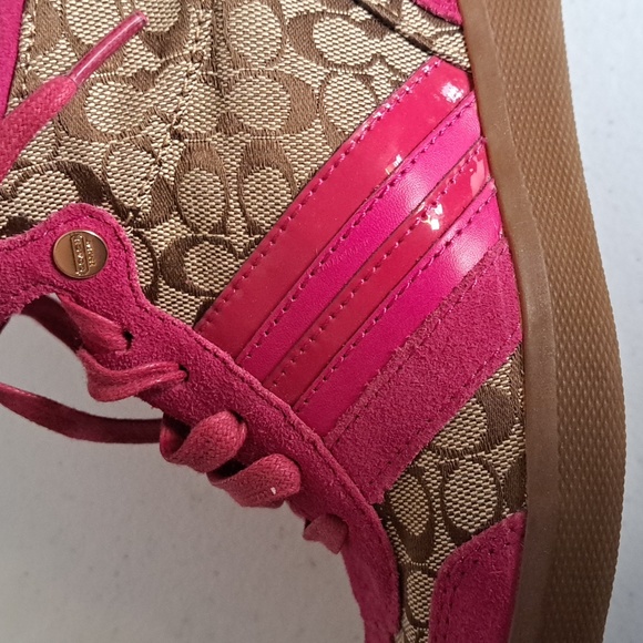 Coach Alara High Top Wedge Sneakers in Hot Pink 6.5 - Picture 5 of 12